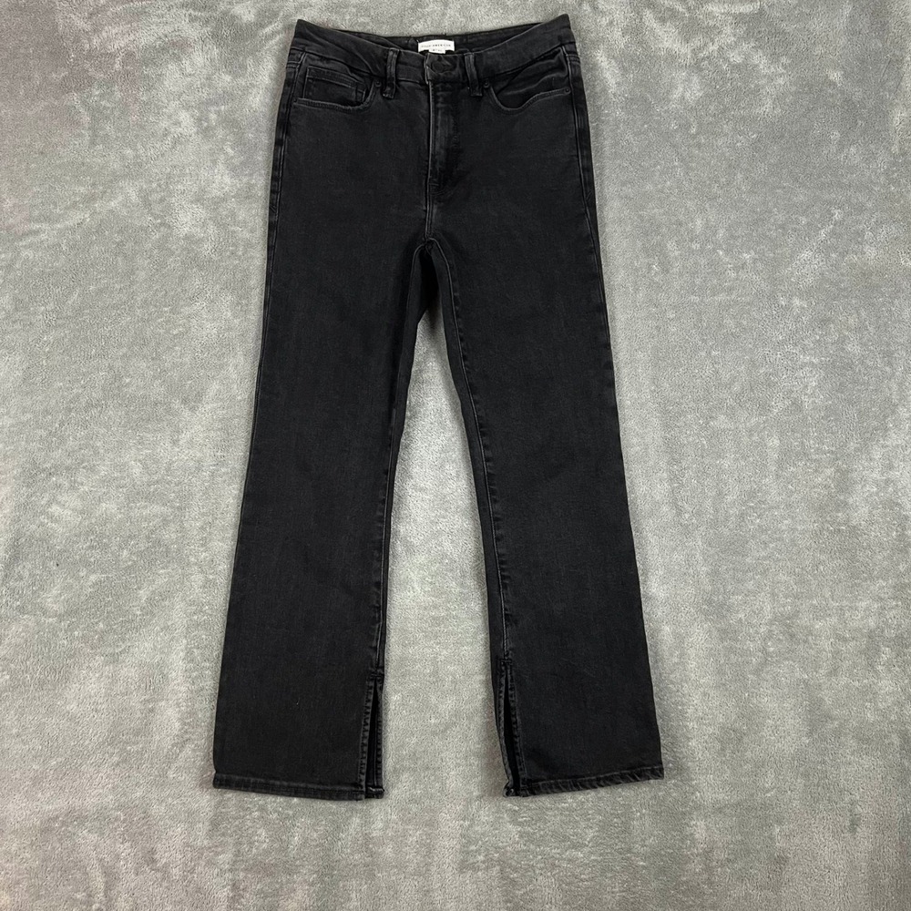 Good American Good‎ Legs Straight Jeans Womens 4/27 Black Denim Straight Leg